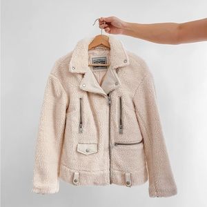 vintage levi’s sherpa moto jacket